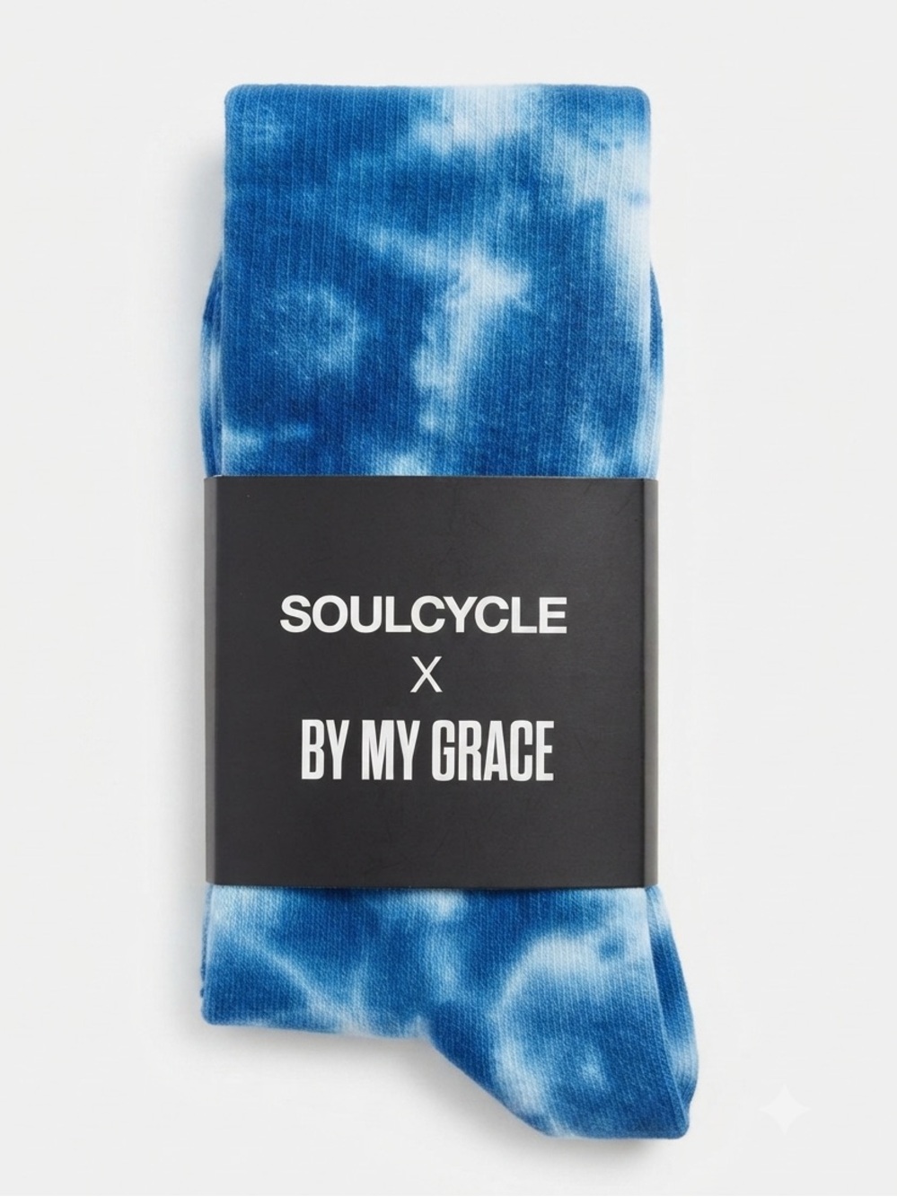 Unisex NWT SoulCycle x By My Grace Tie Dye Crew Socks Blue OSFM